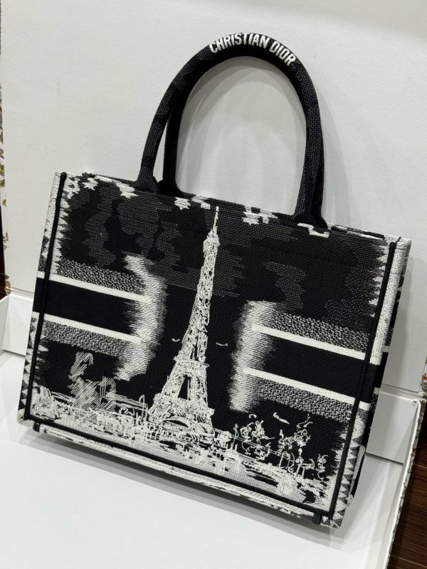 Túi Xách Dior Book Tote Siêu Cấp Nữ Hoạ Tiết Tháp Eiffel 36 (2)