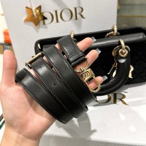 Túi Xách Dior Lady D-Joy Nữ Màu Đen Đính Cườm Like Auth 22cm (2)