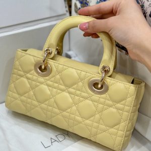 Túi Xách Dior Lady D-Joy Rep 11 Cao Cấp Nữ Màu Vàng 22cm (2)