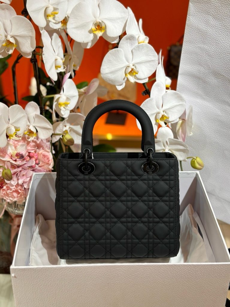 Túi Xách Dior Lady Rep 11 Cao Cấp Nữ Da Cừu Màu Đen 24cm (2)