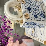 Túi Xách Dior Lady Replica 11 Nữ Hoạ Tiết Đính Cườm 12x10 (2)