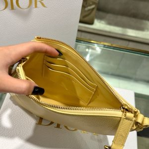 Túi Xách Dior Saddle Nữ Da Bò Màu Vàng Siêu Cấp 20x15x4cm (2)