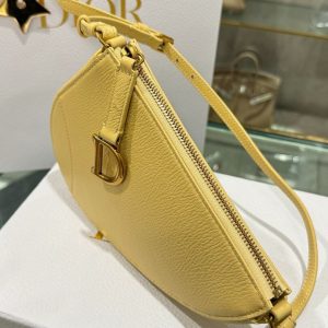 Túi Xách Dior Saddle Nữ Da Bò Màu Vàng Siêu Cấp 20x15x4cm (2)