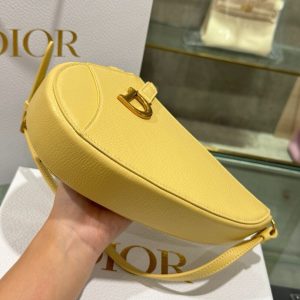 Túi Xách Dior Saddle Nữ Da Bò Màu Vàng Siêu Cấp 20x15x4cm (2)