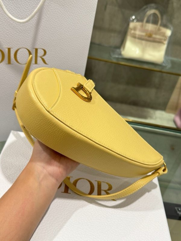 Túi Xách Dior Saddle Nữ Da Bò Màu Vàng Siêu Cấp 20x15x4cm (2)