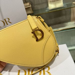Túi Xách Dior Saddle Nữ Da Bò Màu Vàng Siêu Cấp 20x15x4cm (2)
