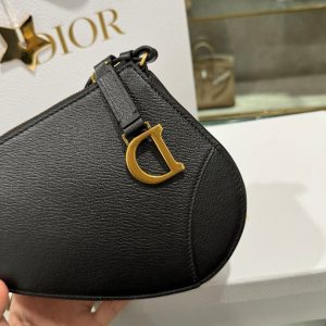 Túi Xách Dior Saddle Siêu Cấp Nữ Da Bò Màu Đen 20x15x4cm (2)