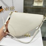 Túi Xách Hàng Hiệu Dior Saddle Nữ Da Bò Màu Trắng 20x15x4cm (2)