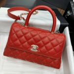 Túi Xách Nữ Chanel Coco Rep 11 Cao Cấp Da Bê Màu Đỏ 24x14x10cm (2)