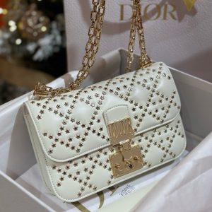 Túi Xách Nữ Dior Addict Lucky Like Auth Màu Trắng 21x13x3cm (2)