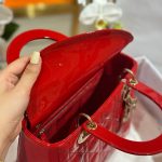 Túi Xách Nữ Dior Lady Da Cừu Màu Đỏ Bóng Rep 11 Cao Cấp 24cm (2)