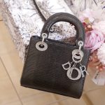 Túi Xách Nữ Dior Lady Rep 11 Cao Cấp Da Thằn Lằn Màu Đen 17cm (2)