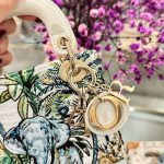 Túi Xách Nữ Dior Lady Replica 11 Hoạ Tiết Con Voi Khoá Vàng Hồng 12×10 (2)