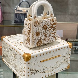 Túi Xách Nữ Dior Lady Replica 11 Hoạ Tiết Ông Mặt Trời 17cm (2)