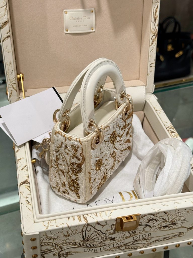 Túi Xách Nữ Dior Lady Replica 11 Hoạ Tiết Ông Mặt Trời 17cm (2)