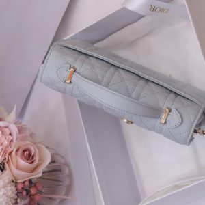 Túi Xách Nữ Siêu Cấp Dior Woc Màu Xám Khoá Mạ Vàng Hồng 21x11.5x4 (2)