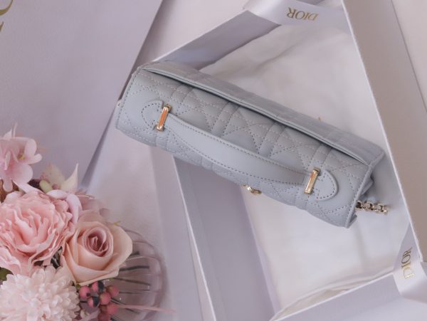 Túi Xách Nữ Siêu Cấp Dior Woc Màu Xám Khoá Mạ Vàng Hồng 21x11.5x4 (2)