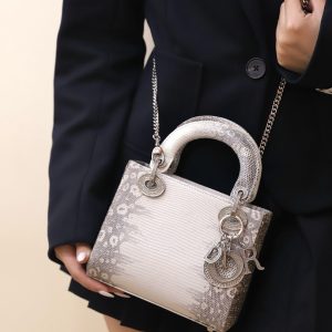 Túi Xách Replica 11 Dior Lady Nữ Da Thằn Lằn 17cm (2)