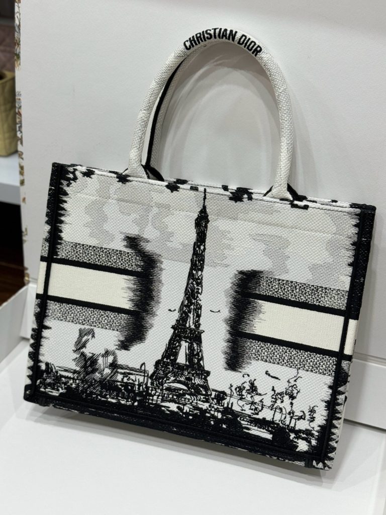 Túi Xách Siêu Cấp Dior Book Tote Nữ Hoạ Tiết Tháp Eiffel 36 (2)