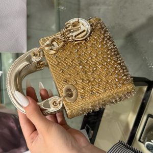 Túi Xách Siêu Cấp Dior Lady Mini Hoạ Tiết Đính Đá 12cm (2)