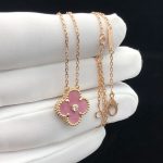 Vòng Cổ Chế Tác Van Cleef & Arpels Vintage Alhambra Đá Quý Vàng Hồng 18K (2)