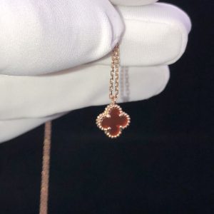 Vòng Cổ Nữ Chế Tác Van Cleef & Arpels Vintage Alhambra Đá Quý Tự Nhiên Vàng Hồng 18K (2)