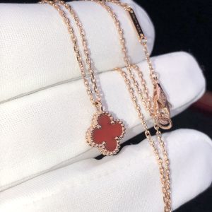 Vòng Cổ Nữ Chế Tác Van Cleef & Arpels Vintage Alhambra Đá Quý Tự Nhiên Vàng Hồng 18K (2)