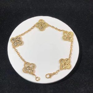 Vòng Tay Nữ Van Cleef & Arpels Vintage Alhambra Chế Tác Vàng 18K (2)