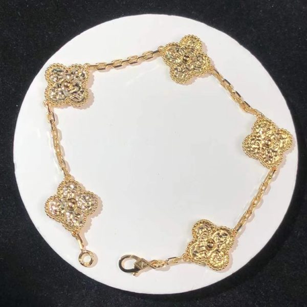 Vòng Tay Nữ Van Cleef & Arpels Vintage Alhambra Chế Tác Vàng 18K (2)