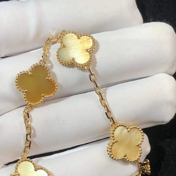 Vòng Tay Nữ Van Cleef & Arpels Vintage Alhambra Chế Tác Vàng 18K Đá Quý Tự Nhiên (2)