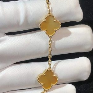 Vòng Tay Nữ Van Cleef & Arpels Vintage Alhambra Chế Tác Vàng 18K Đá Quý Tự Nhiên (2)