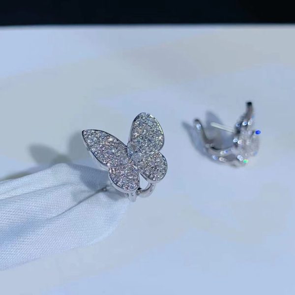 Bông Tai Nữ Van Cleef & Arpels Butterfly Chế Tác Kim Cương Vàng Trắng 18K (2)