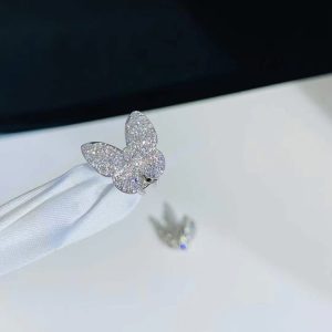 Bông Tai Nữ Van Cleef & Arpels Butterfly Chế Tác Kim Cương Vàng Trắng 18K (2)