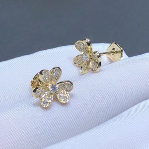 Bông Tai Nữ Van Cleef & Arpels Frivole Chế Tác Kim Cương Thiên Nhiên Vàng 18K (2)