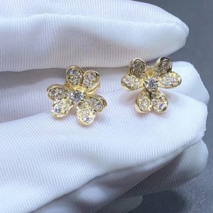 Bông Tai Nữ Van Cleef & Arpels Frivole Chế Tác Kim Cương Thiên Nhiên Vàng 18K (2)