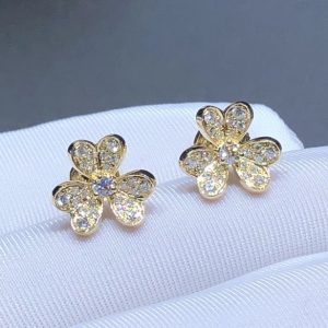 Bông Tai Nữ Van Cleef & Arpels Frivole Chế Tác Kim Cương Thiên Nhiên Vàng 18K (2)