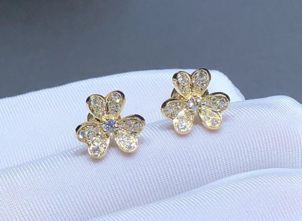 Bông Tai Nữ Van Cleef & Arpels Frivole Chế Tác Kim Cương Thiên Nhiên Vàng 18K (2)