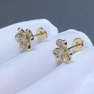 Bông Tai Nữ Van Cleef & Arpels Frivole Chế Tác Kim Cương Thiên Nhiên Vàng 18K (2)