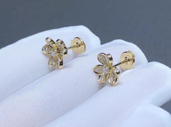 Bông Tai Nữ Van Cleef & Arpels Frivole Chế Tác Kim Cương Thiên Nhiên Vàng 18K (2)