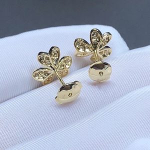 Bông Tai Nữ Van Cleef & Arpels Frivole Chế Tác Kim Cương Thiên Nhiên Vàng 18K (2)