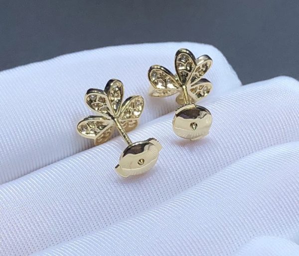 Bông Tai Nữ Van Cleef & Arpels Frivole Chế Tác Kim Cương Thiên Nhiên Vàng 18K (2)