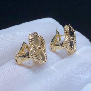 Bông Tai Nữ Van Cleef & Arpels Vintage Alhambra Chế Tác Vàng 18K (2)