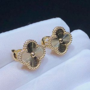 Bông Tai Nữ Van Cleef & Arpels Vintage Alhambra Chế Tác Vàng 18K (2)