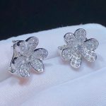 Bông Tai Van Cleef & Arpels Frivole Tuỳ Chỉnh Kim Cương Tự Nhiên Vàng Trắng 18K (2)