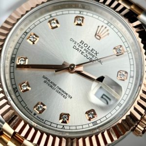 Đồng Hồ Bọc Vàng Rolex DateJust 126331 Mặt Xám Bạc Nhà Máy GM 41mm (8)