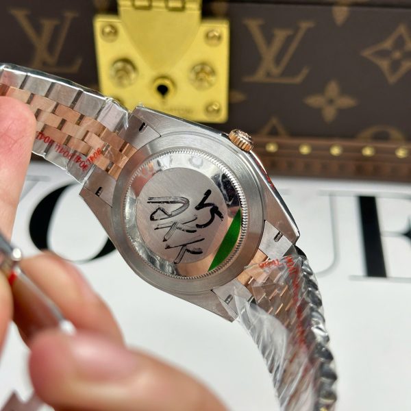 Đồng Hồ Bọc Vàng Rolex DateJust Mặt Số Chocolate Đính Đá Nhà Máy GM V5 41mm (7)