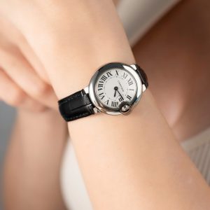 Đồng Hồ Cartier Ballon Bleu Nữ Máy Pin Thuỵ Sỹ Dây Da Màu Đen 28mm (2)