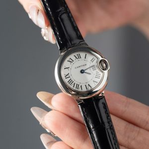 Đồng Hồ Cartier Ballon Bleu Nữ Máy Pin Thuỵ Sỹ Dây Da Màu Đen 28mm (2)