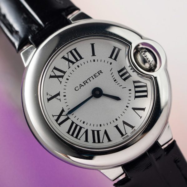 Đồng Hồ Cartier Ballon Bleu Nữ Máy Pin Thuỵ Sỹ Dây Da Màu Đen 28mm (2)