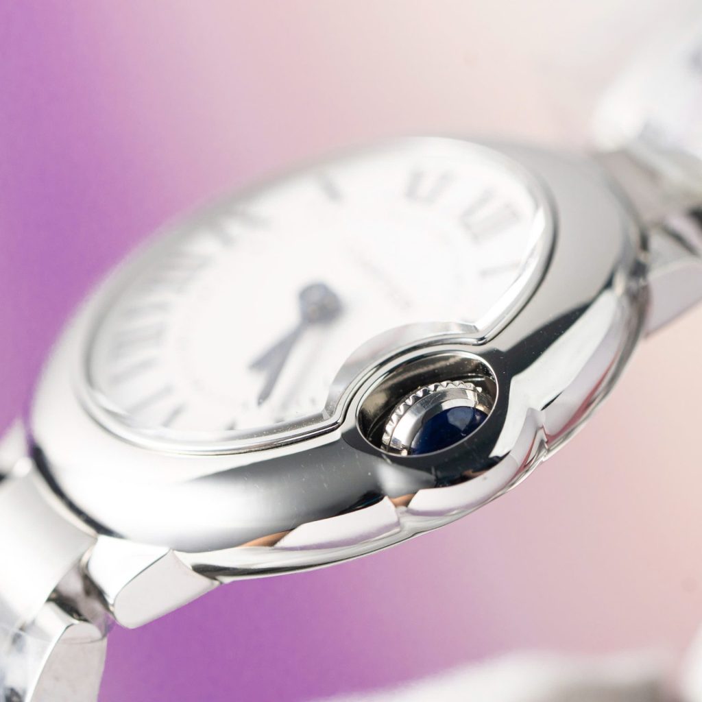 Đồng Hồ Cartier Ballon Bleu Nữ Máy Pin Thuỵ Sỹ Dây Kim Loại 28mm (2)